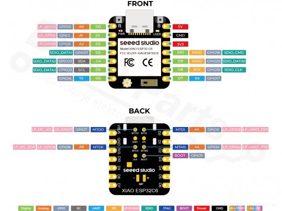 ESP32-C6 Seeed Studio Xiao Development Board WiFi/Bluetooth with Antenna